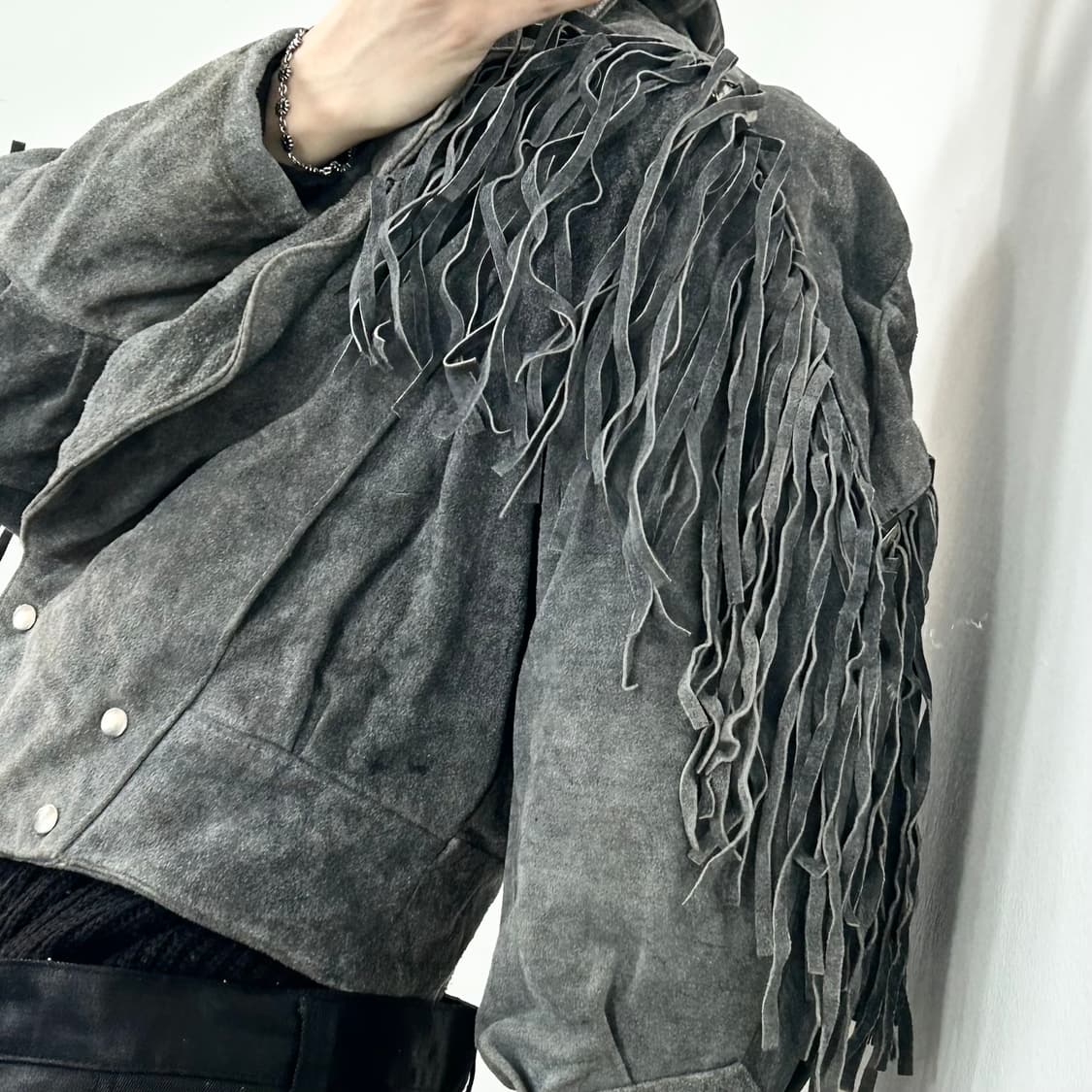 80s 소가죽 스웨이드 웨스턴 프린지 자켓 상품이미지5