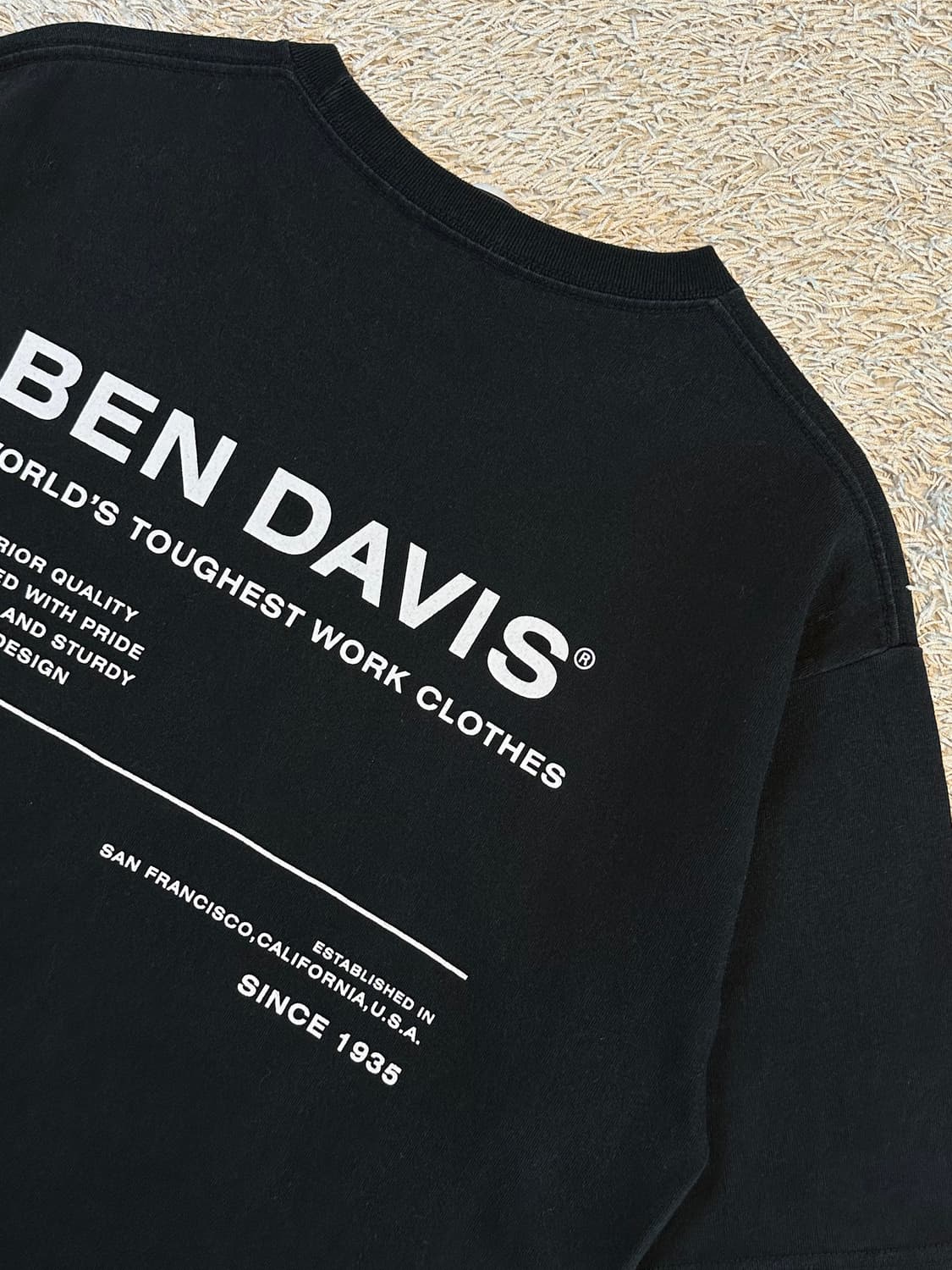 벤데이비스 BEN DAVIS 백로고 반팔 티셔츠 블랙 상품이미지5