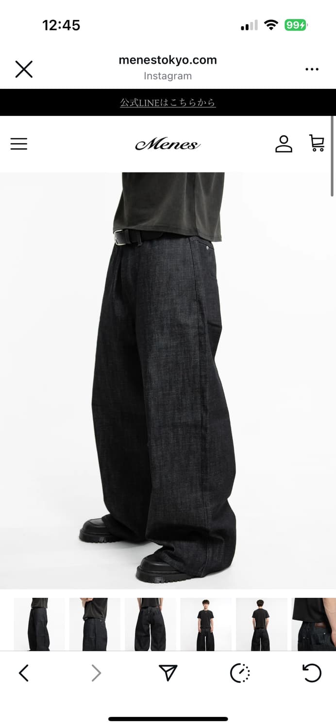 MENES JANOME RAW BAGGY JEANS BLACK팝니다 상품이미지2