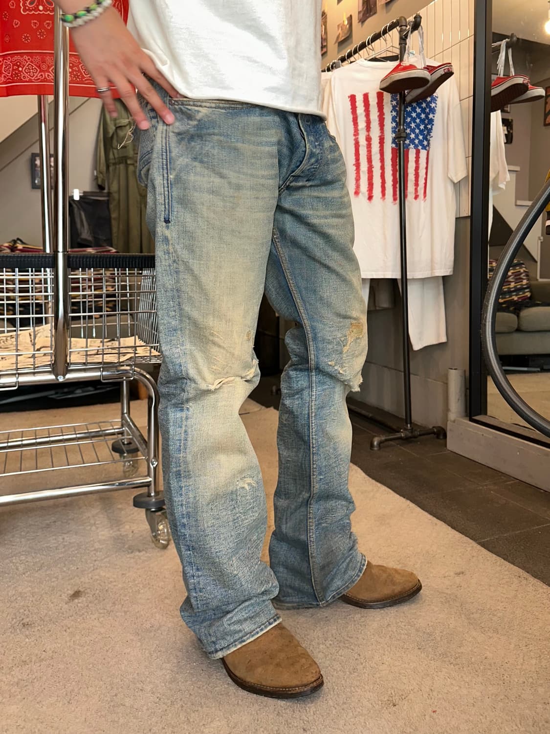 00’s Diesel zatiny repair denim pants 상품이미지2