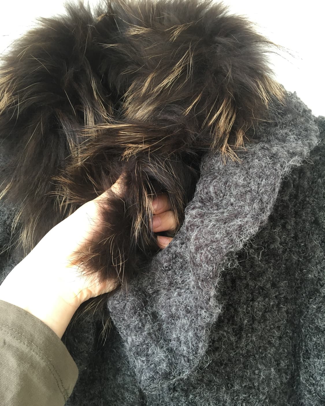 Fur collar point knit caridgna 상품이미지4