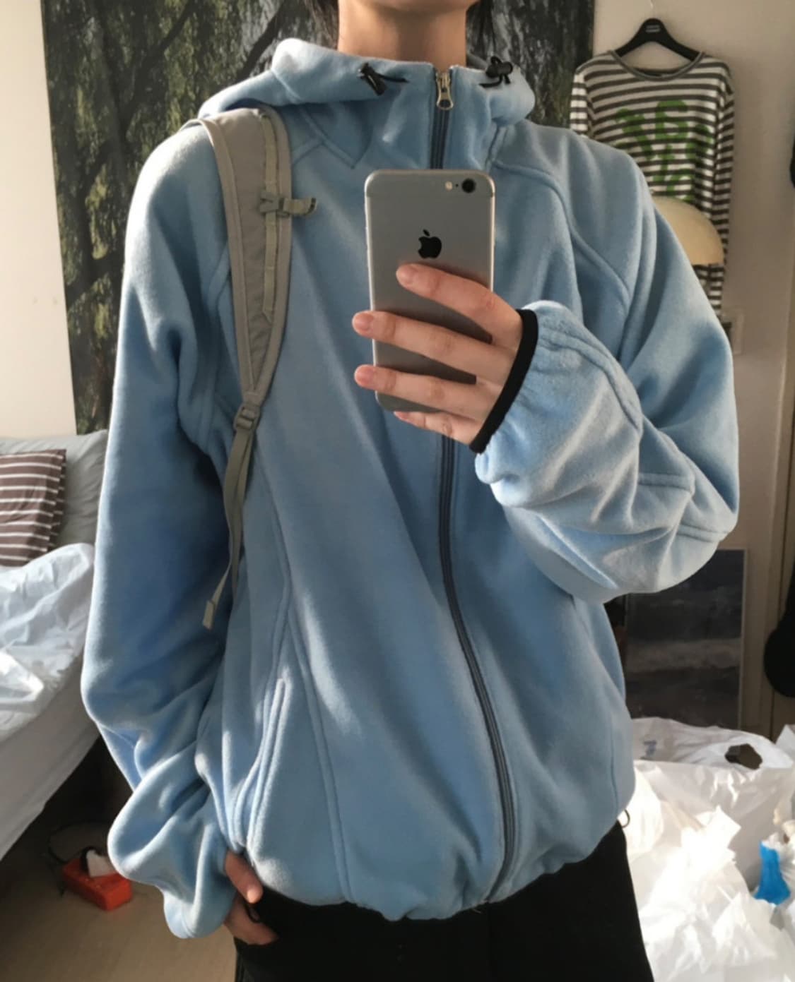 플리스 워머 집업 (sky blue) 상품이미지2