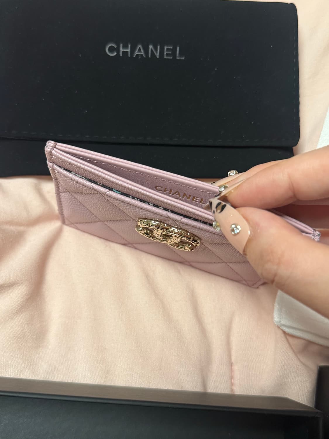 샤넬 카드지갑 핑크 상품이미지5