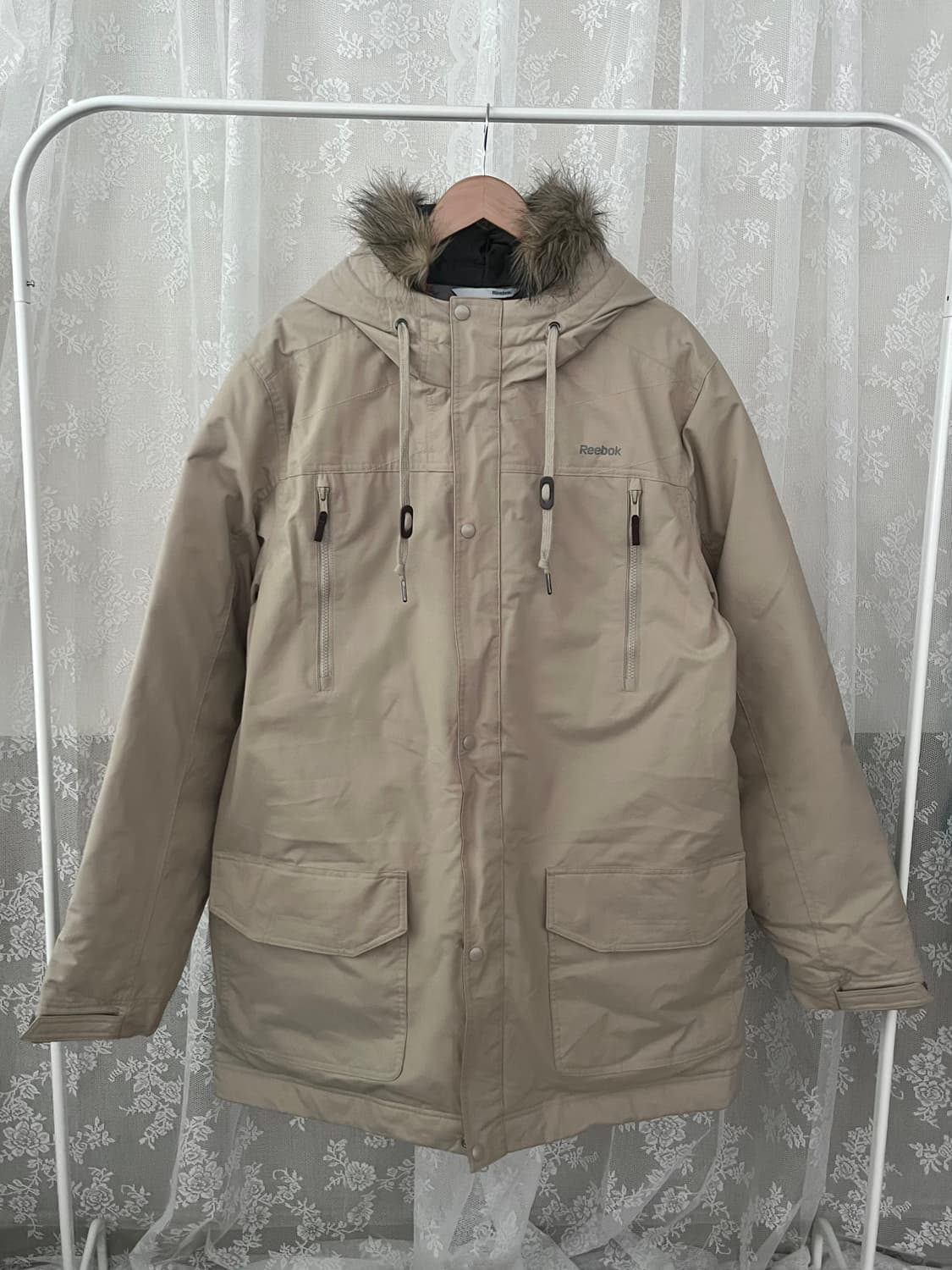 2XL) 리복 덕다운 야상 패딩 점퍼 베이지 상품이미지1