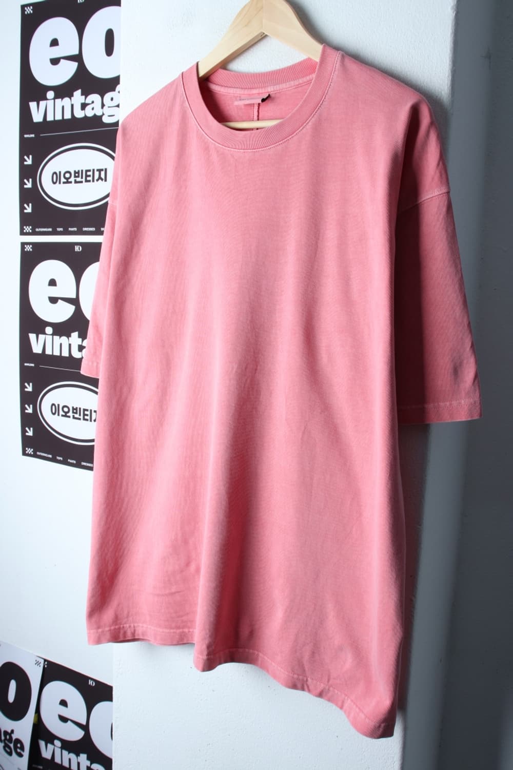 (L-2XL) 소버먼트 반팔 티셔츠 피그먼트 오버핏 핑크-H33598 상품이미지1