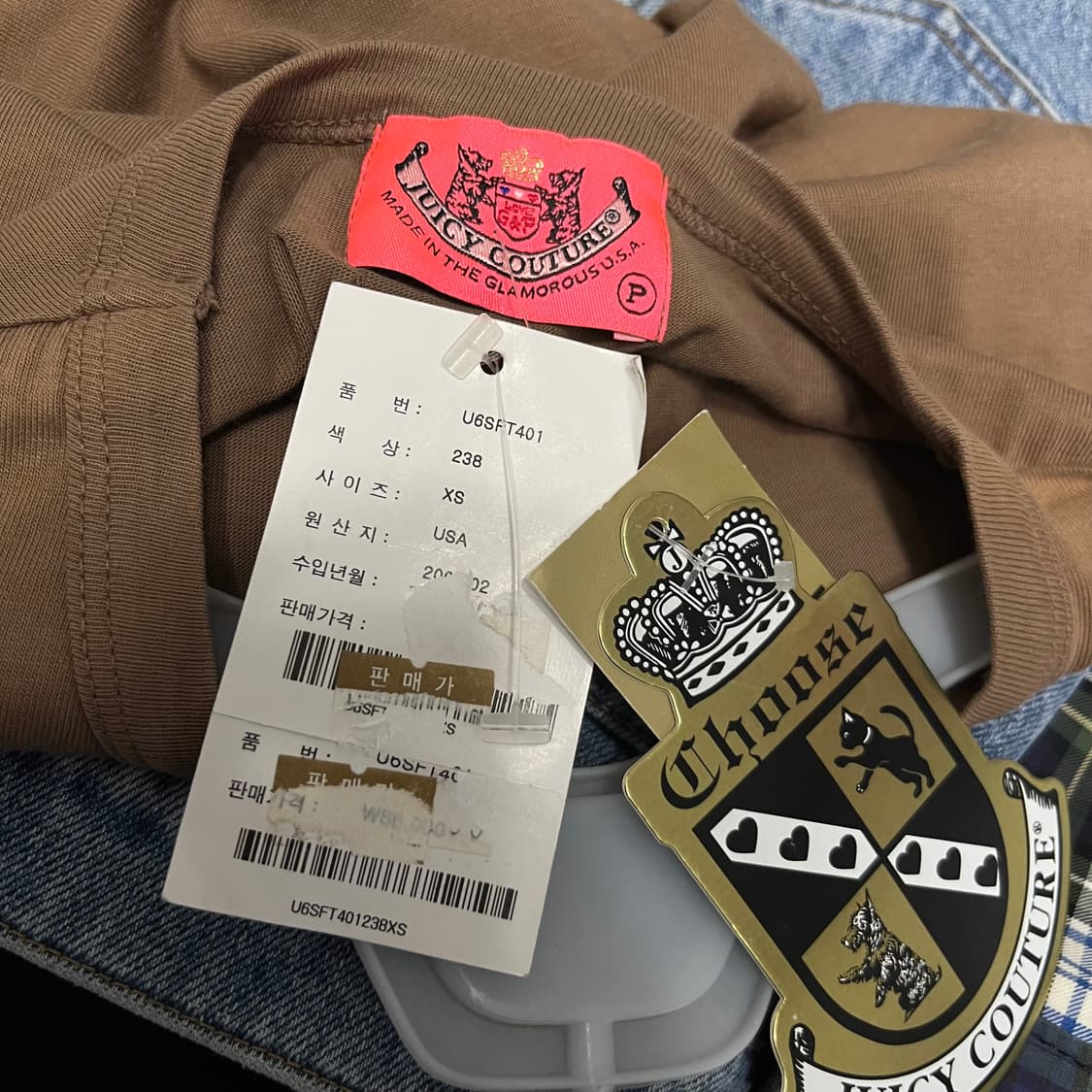 쥬시 꾸뛰르  반팔 티셔츠 브라운 xs 상품이미지2