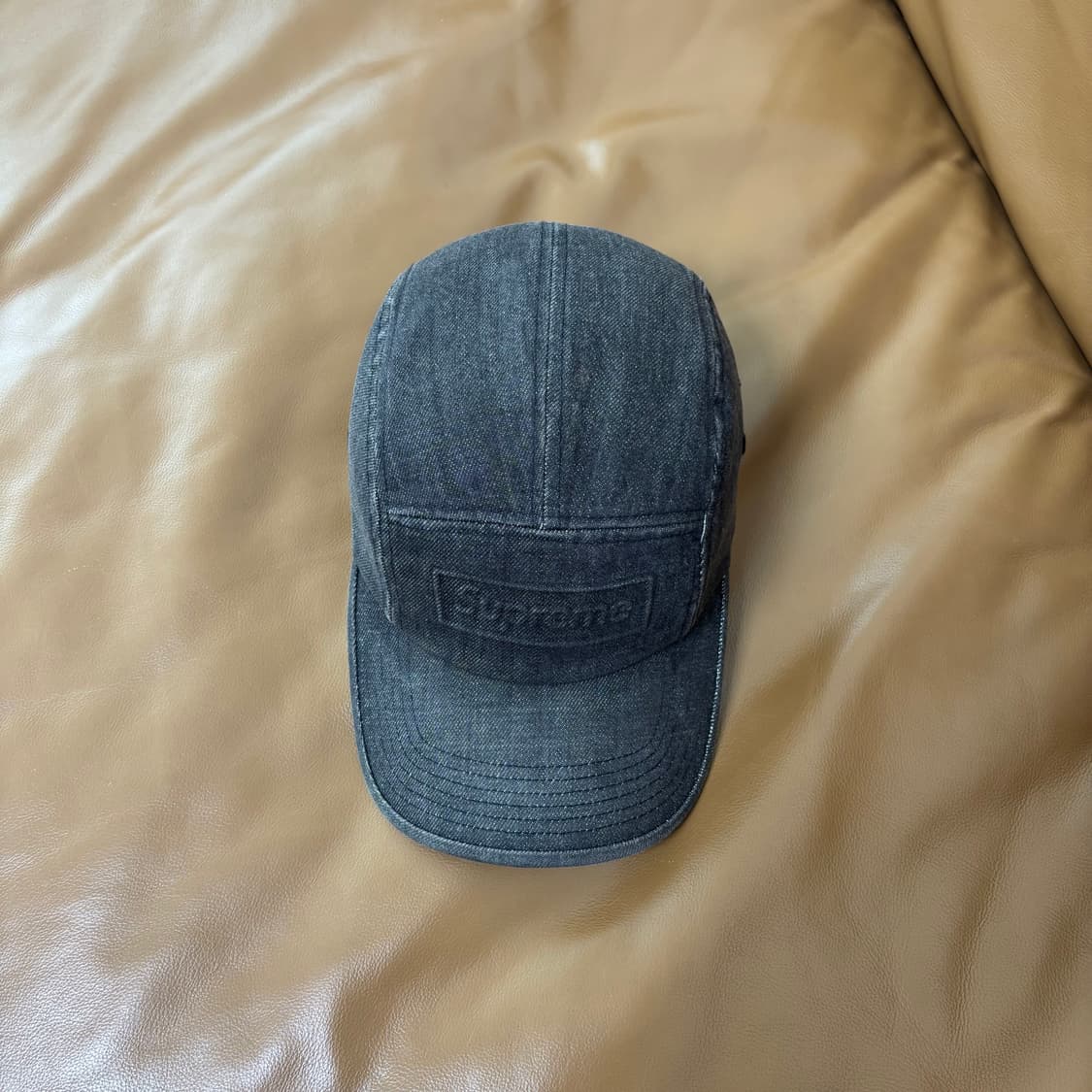 Supreme 슈프림 워시드 데님 블랙 캠프캡 모자 Denim Black 상품이미지5