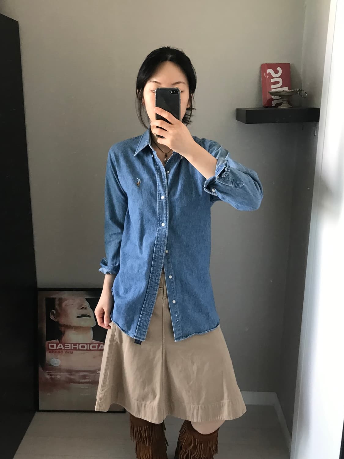 폴로 랄프로렌 포니로고 데님 연청 셔츠 상품이미지3