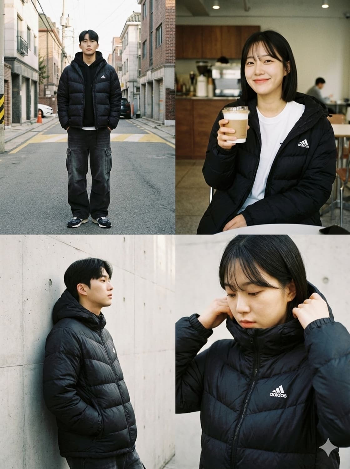 [아디다스] 시크한 올블랙 경량 구스다운 패딩 자켓 105(XL) 상품이미지1