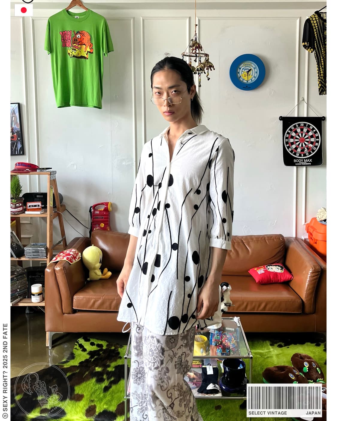 Jpn Vintage Stitch Pattern Long Shirt JK 상품이미지1