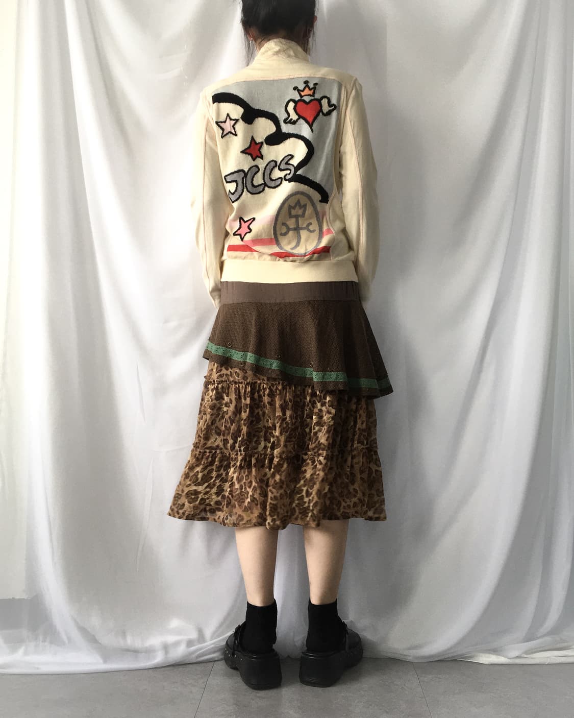 Layered khaki brown skirt 상품이미지4