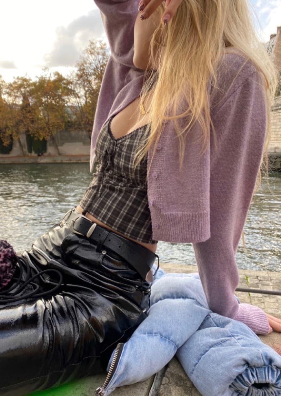 스푸닝(현 글로니) scoop cardigan 가디건 연보라색상 상품이미지1