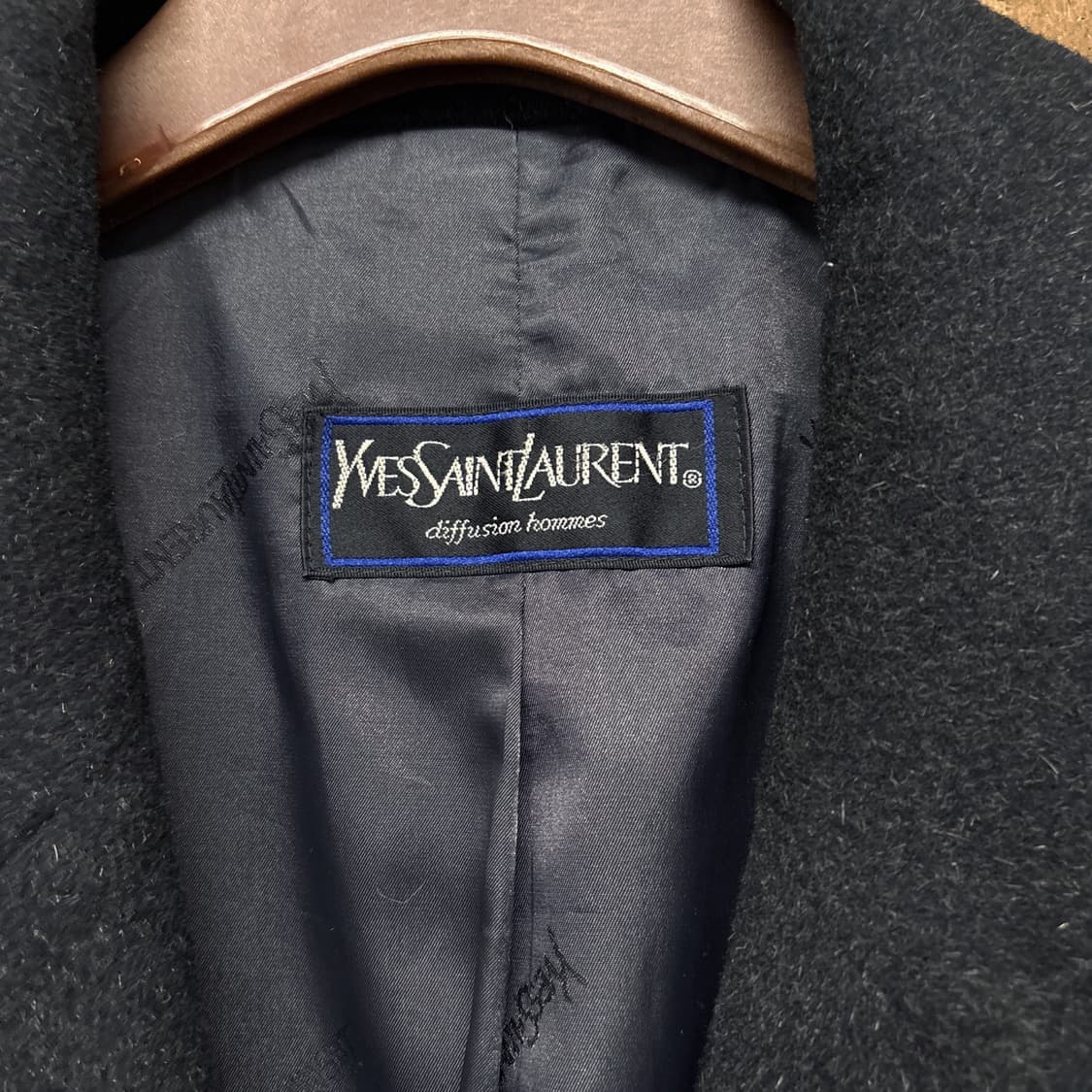 90s 입생로랑 앙고라 울 테일러드 칼라 3버튼 싱글코트 N370 상품이미지5