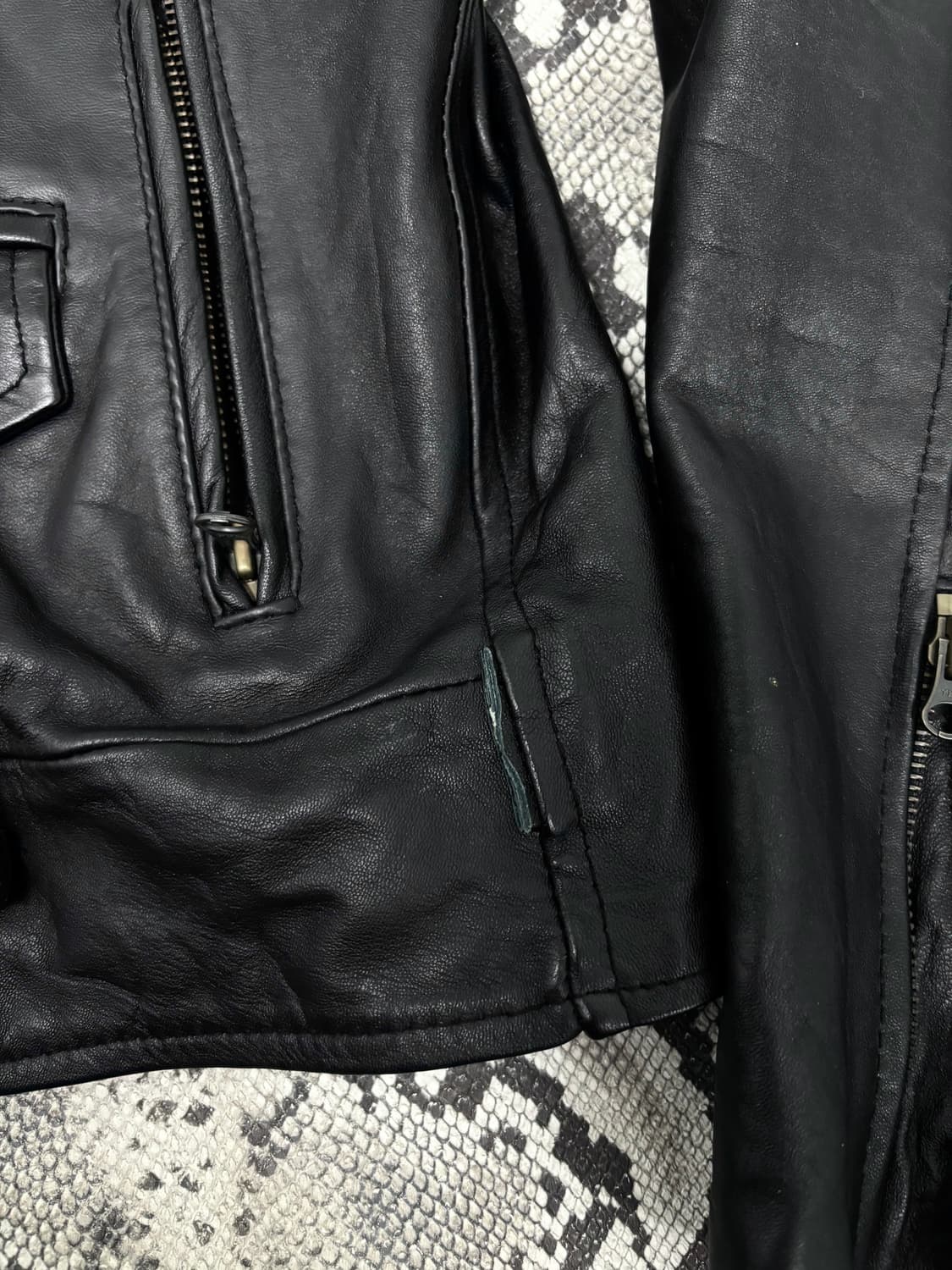 GENUINE LEATHER Black Chic Jacket 상품이미지6