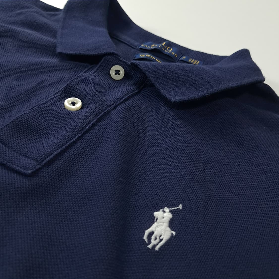 CK175 S 폴로 화이트포니 다크네이비 메쉬 미니 원피스 상품이미지5