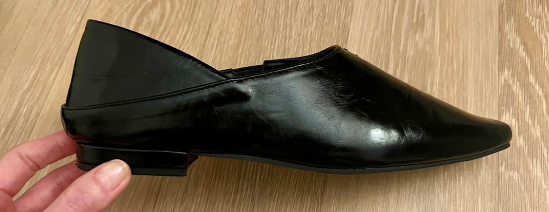 도매택/스퀘어 토 사이드 밴딩 플랫 (38/240) 상품이미지4