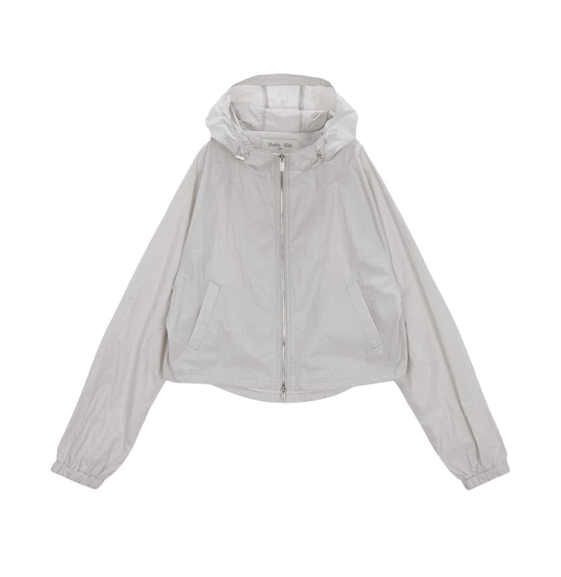 마뗑킴 크롭 후디 코팅점퍼 그레이 마틴윈드브레이커바람막이자켓후드오호스산산 상품이미지1