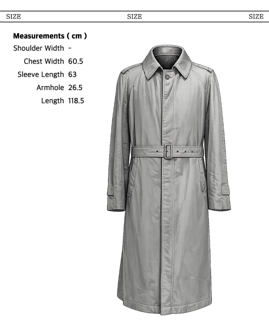 클래식 카키 싱글 트렌치 코트 상품이미지2