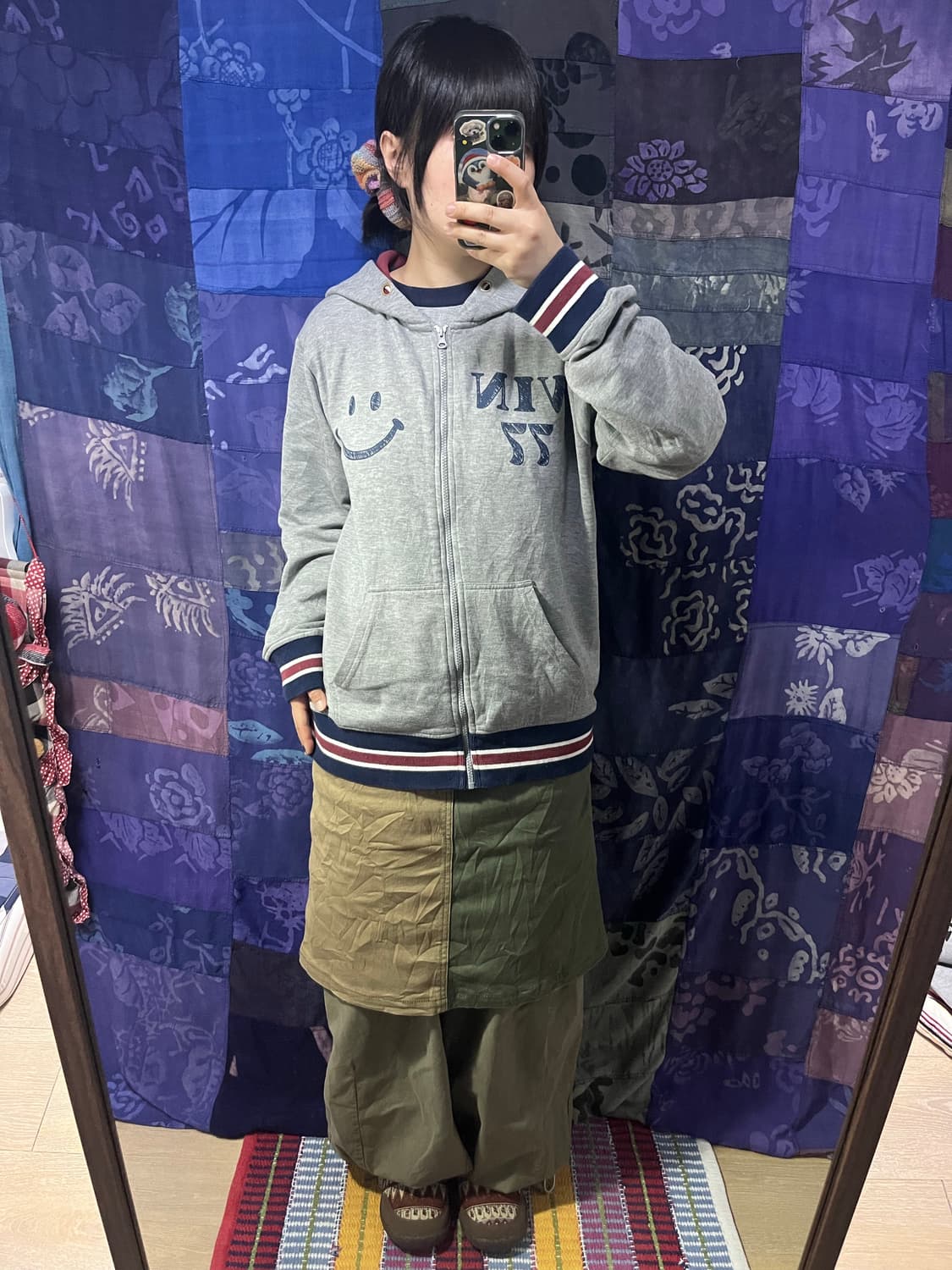 그레이 스마일 후드집업 상품이미지5