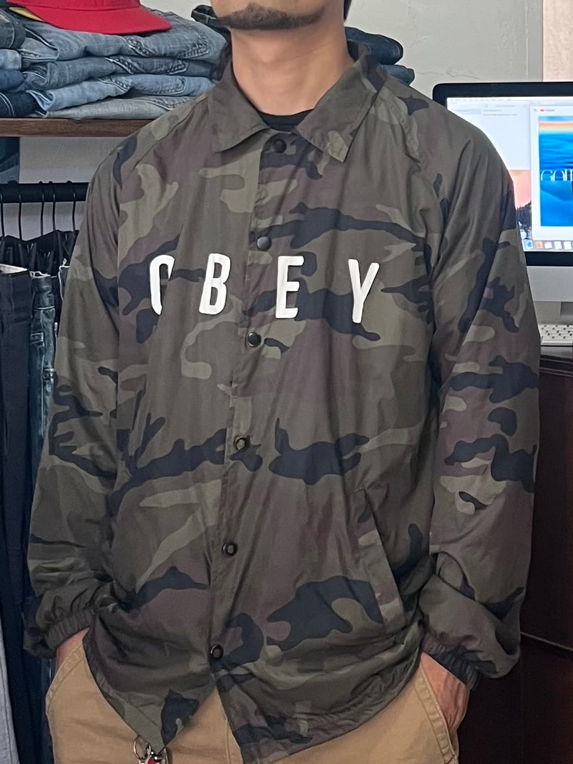 OBEY 오베이 카모 코치자켓 L 상품이미지1