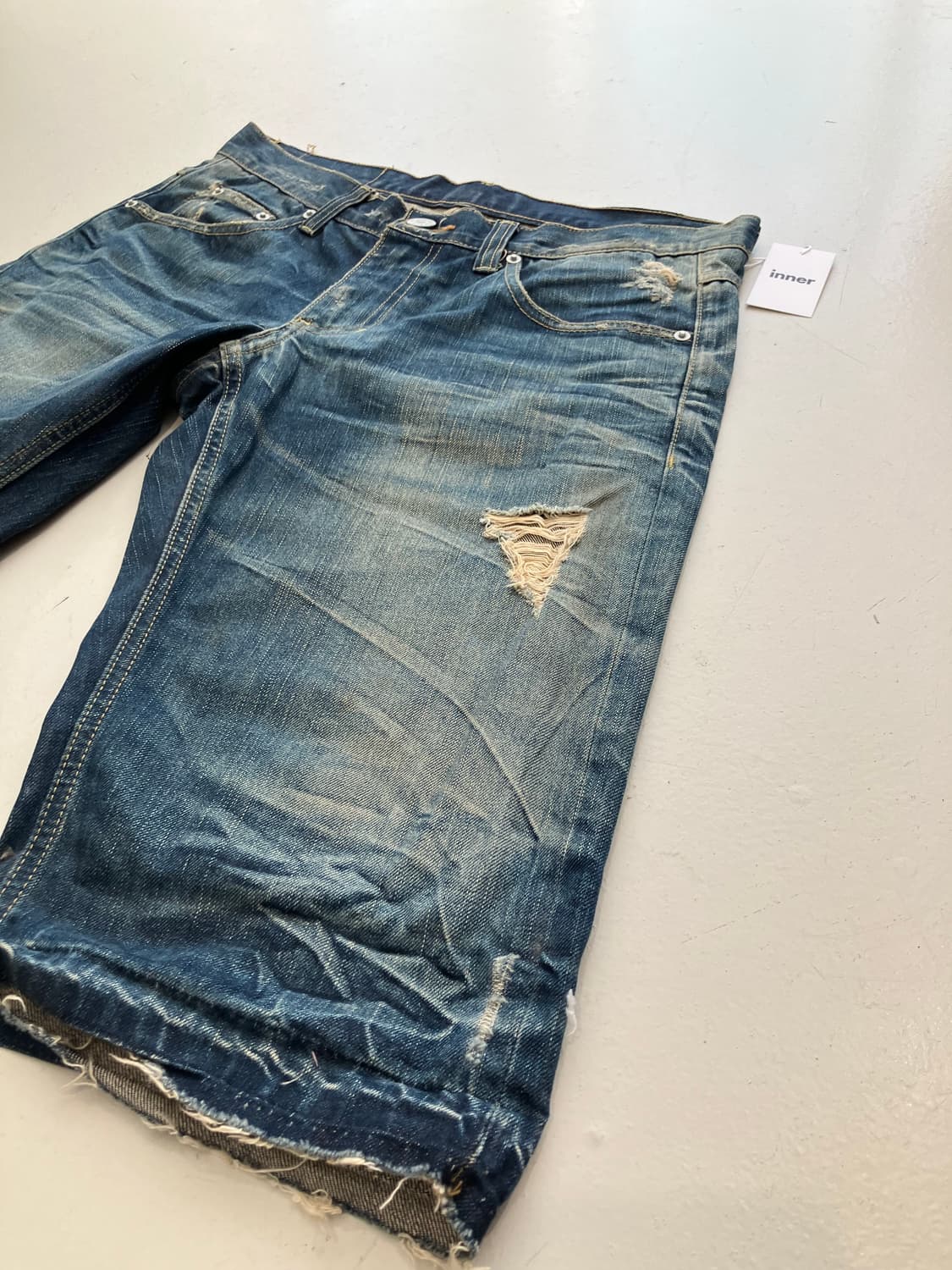 BLUE BOY 코카콜라 디스트로이드 데님 쇼츠 30  상품이미지5