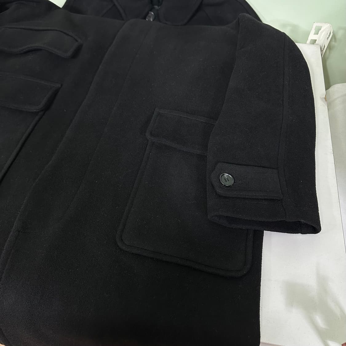 95-100 라퍼지스토어 블랙 발마칸코트 상품이미지2