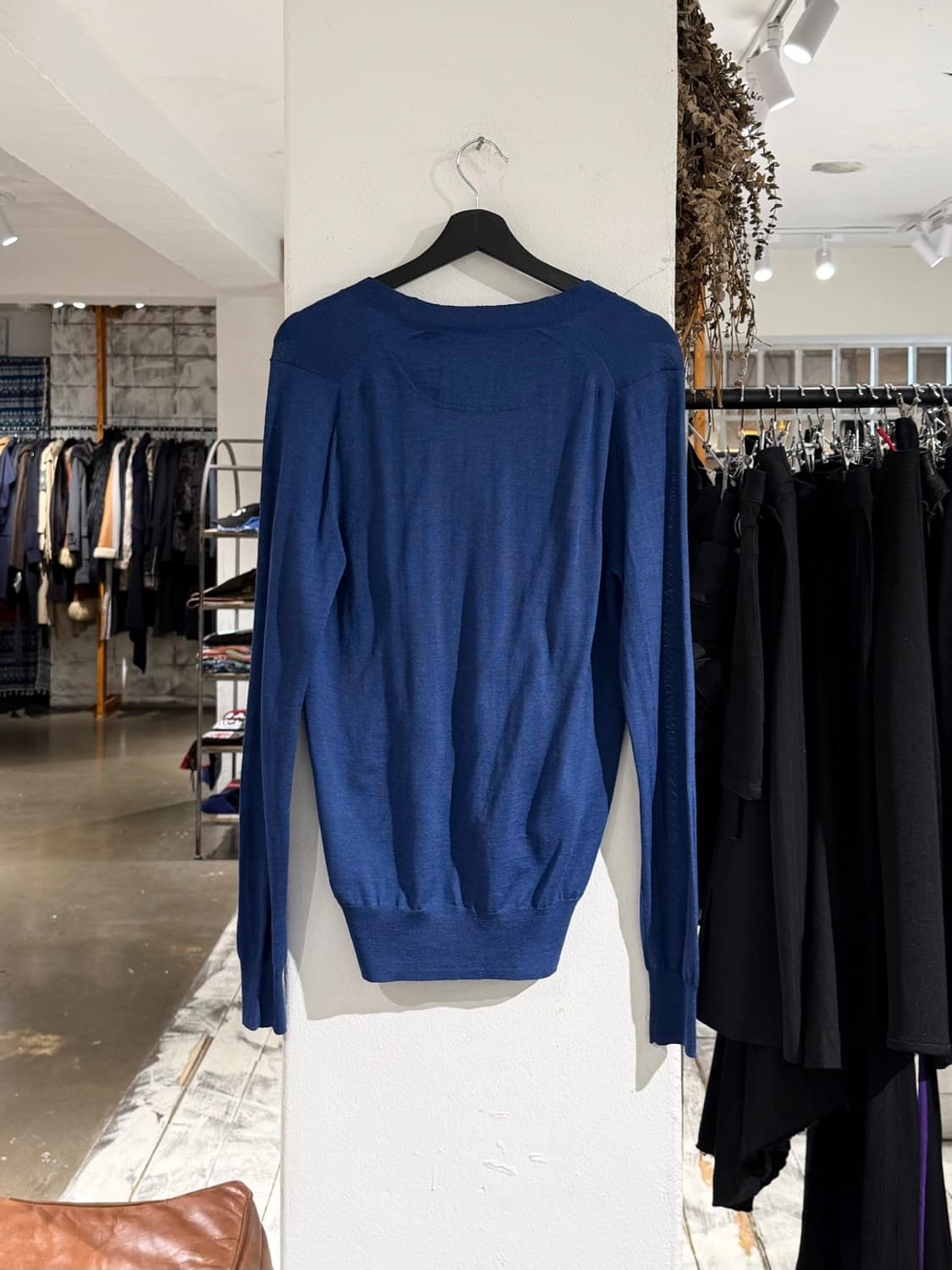 사카이 블루 울 캐시미어 실크 혼방 니트 가디건 상품이미지6