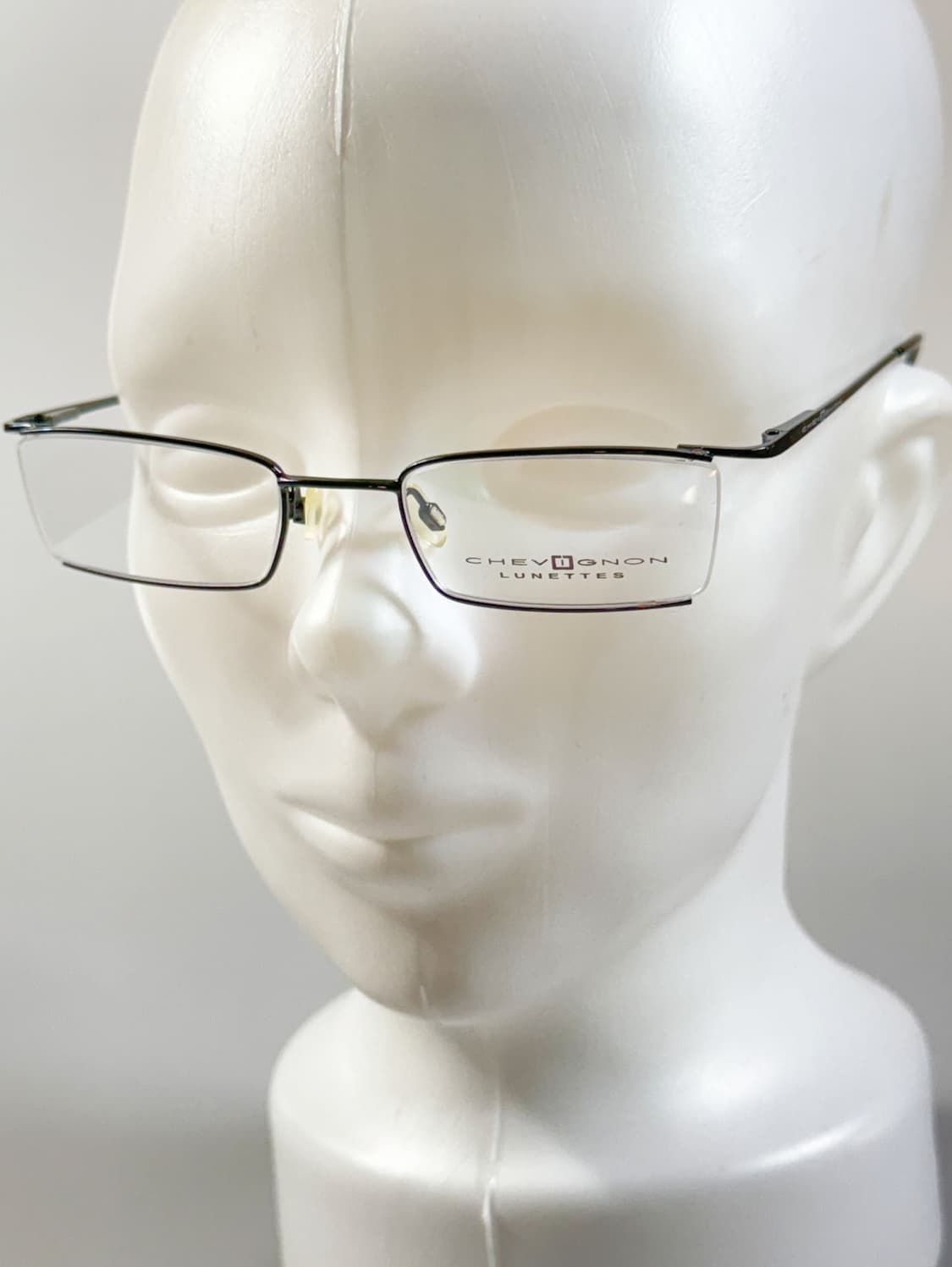 90s CHEVIGNON 블랙 하프림 스퀘어 빈티지 안경 상품이미지9
