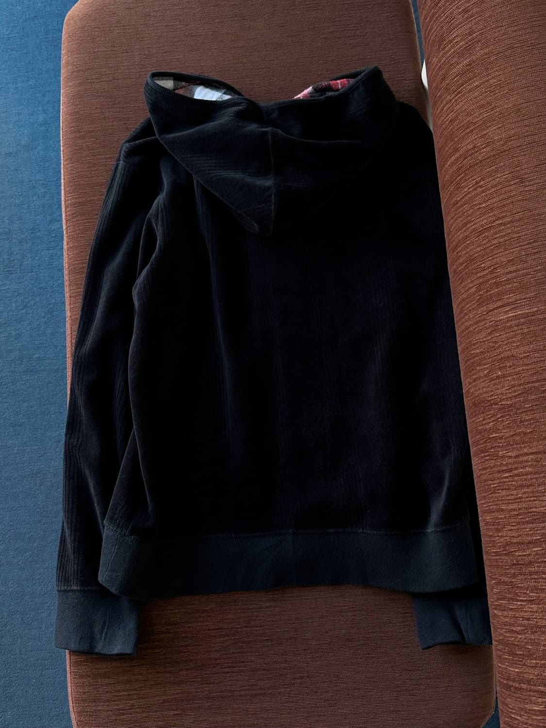 Terry fabric design hooded zip parka 상품이미지3