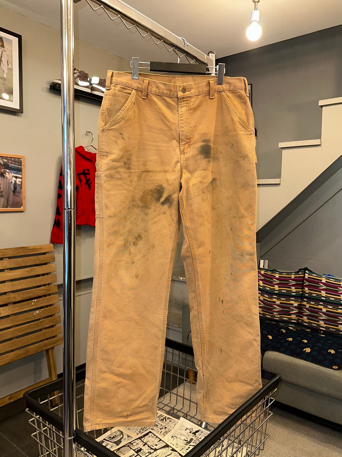 00’s Carhartt distressed single work PT 상품이미지4