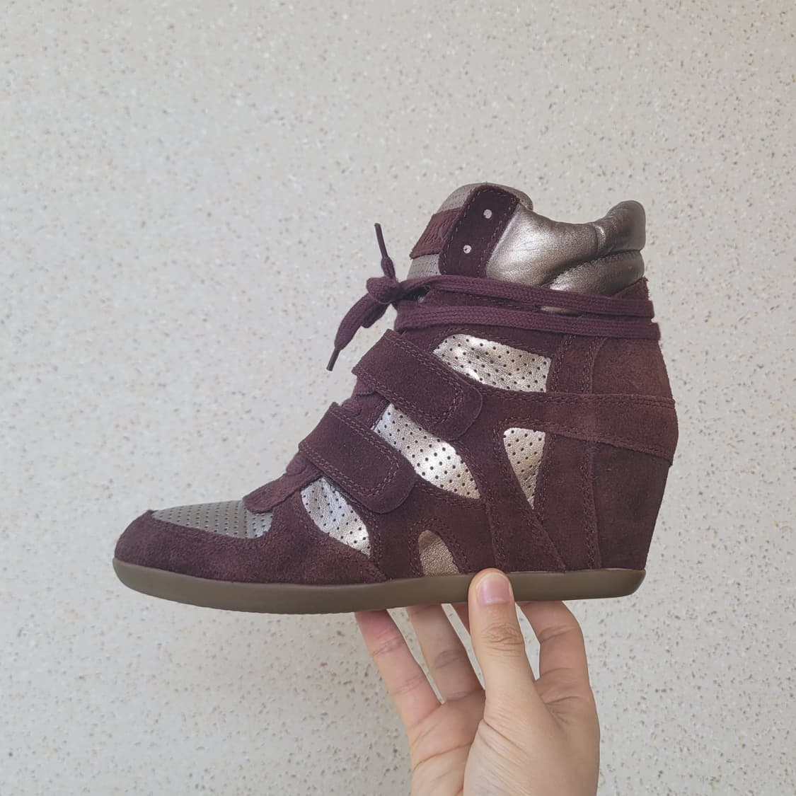 아쉬 ash 하이탑 웨지힐 버건디 39 250 255 상품이미지3