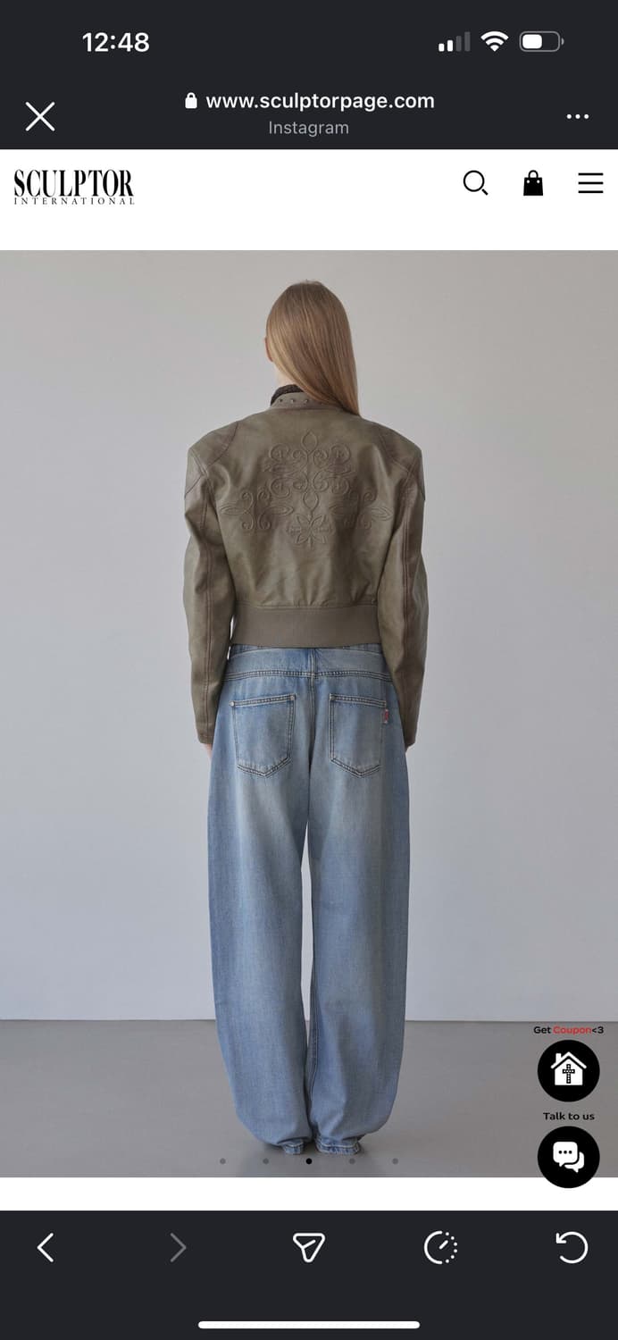 스컬프터 엠보스 레더 자켓 상품이미지3