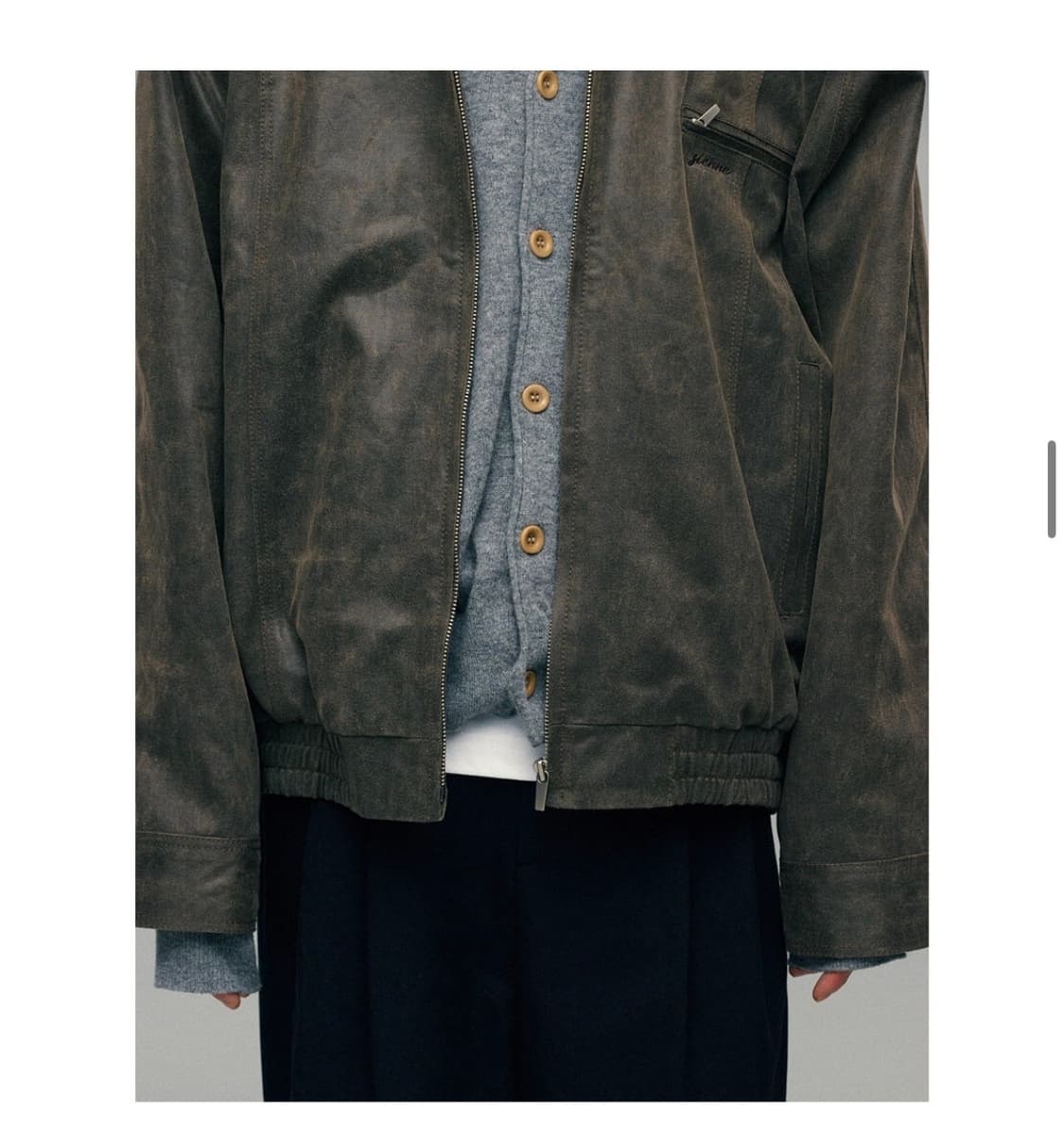 시엔느 존레더 봄버 자켓 브라운 s사이즈 상품이미지5