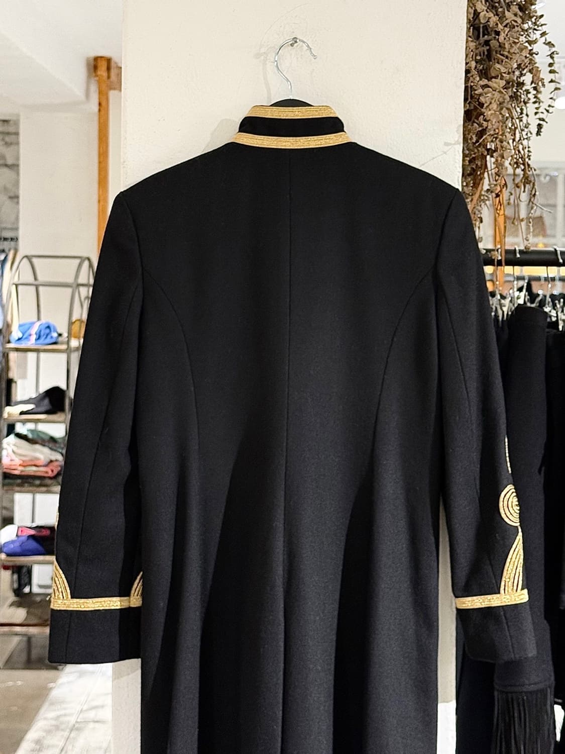 데님 앤 서플라이 블랙 나폴레옹 금장 롱 코트 상품이미지5