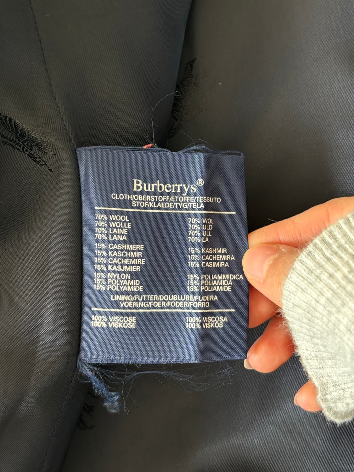 Burberry 버버리 네이비 울 싱글 코트  상품이미지6