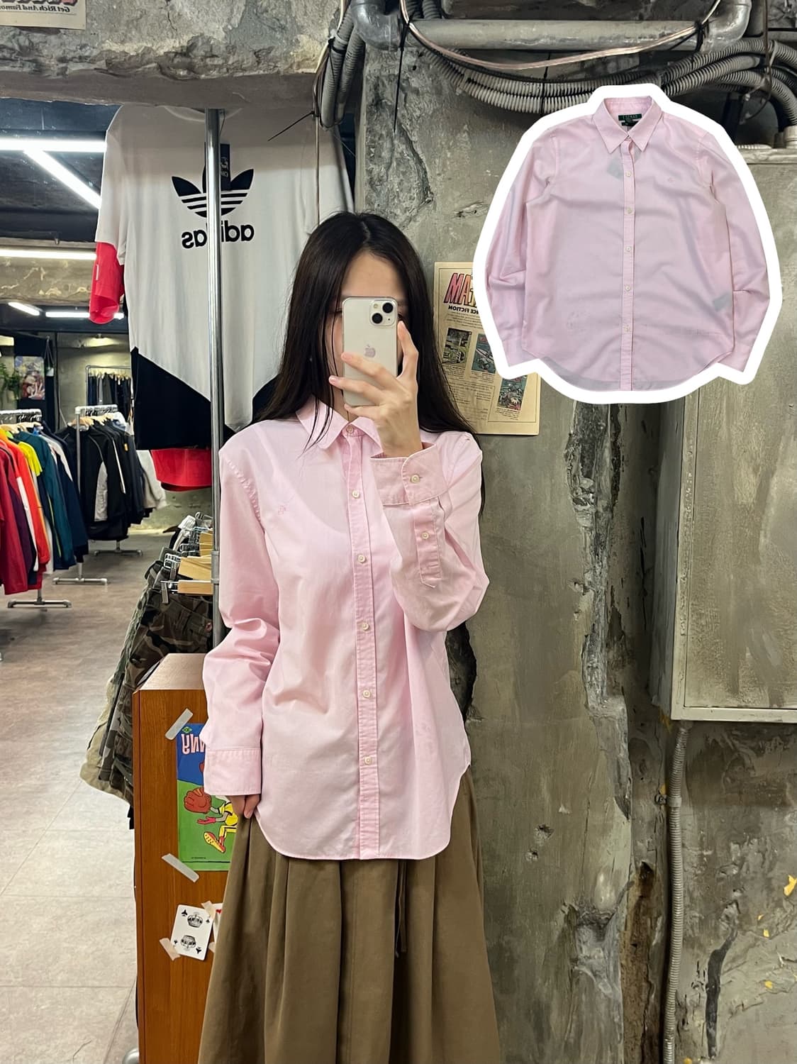 폴로 랄프로렌 셔츠 핑크 M #csz1383 상품이미지1