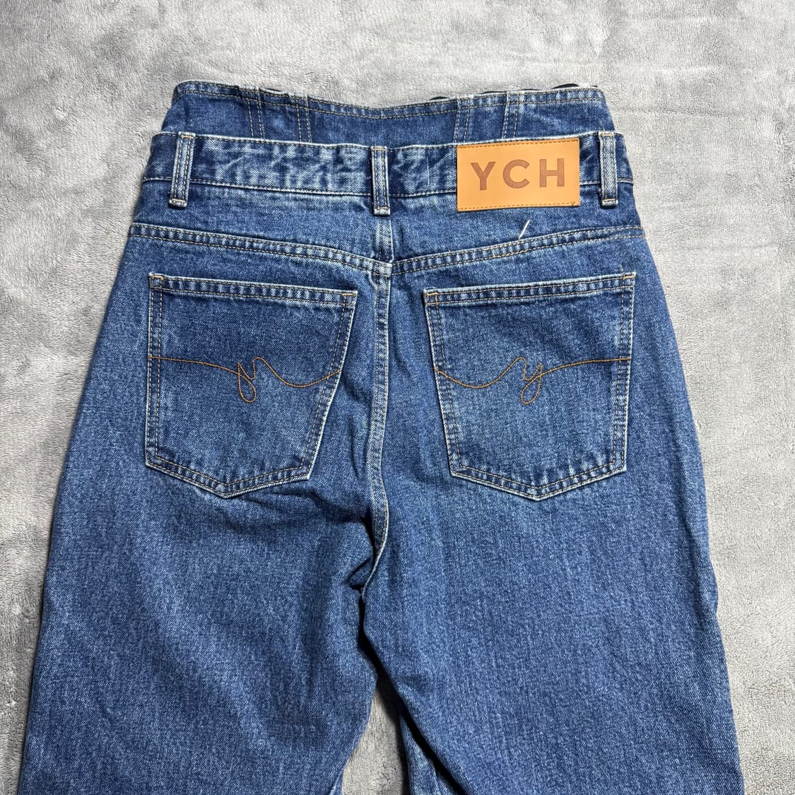 YCH 레이어드 세깅 와이드 데님팬츠 m 상품이미지6