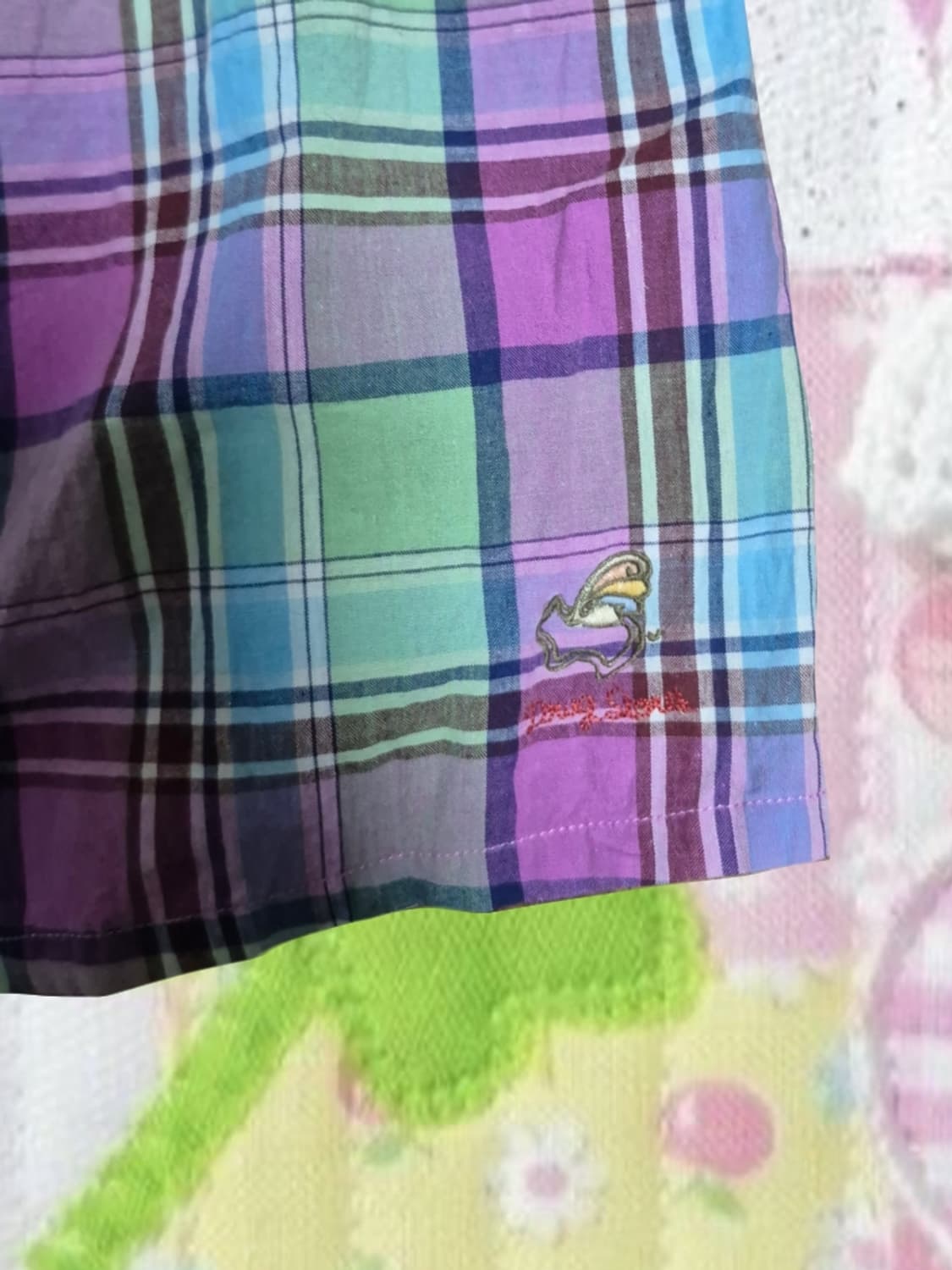 일본 빈티지 모리걸 드럭스토어 그라데이션 체크 블라우스 아오이유우 상품이미지4