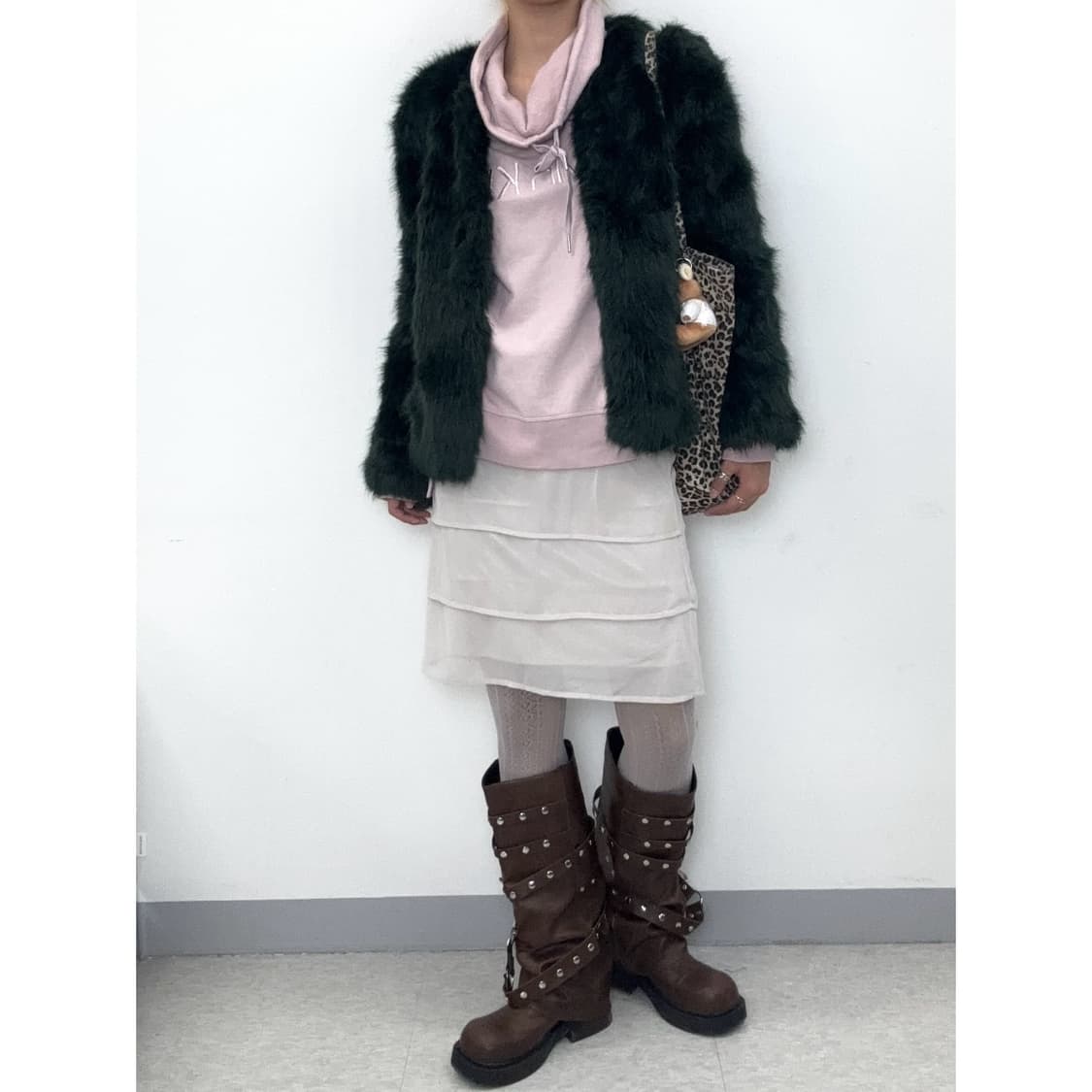 빈티지 버쉬카 딥그린 퍼 자켓 상품이미지3