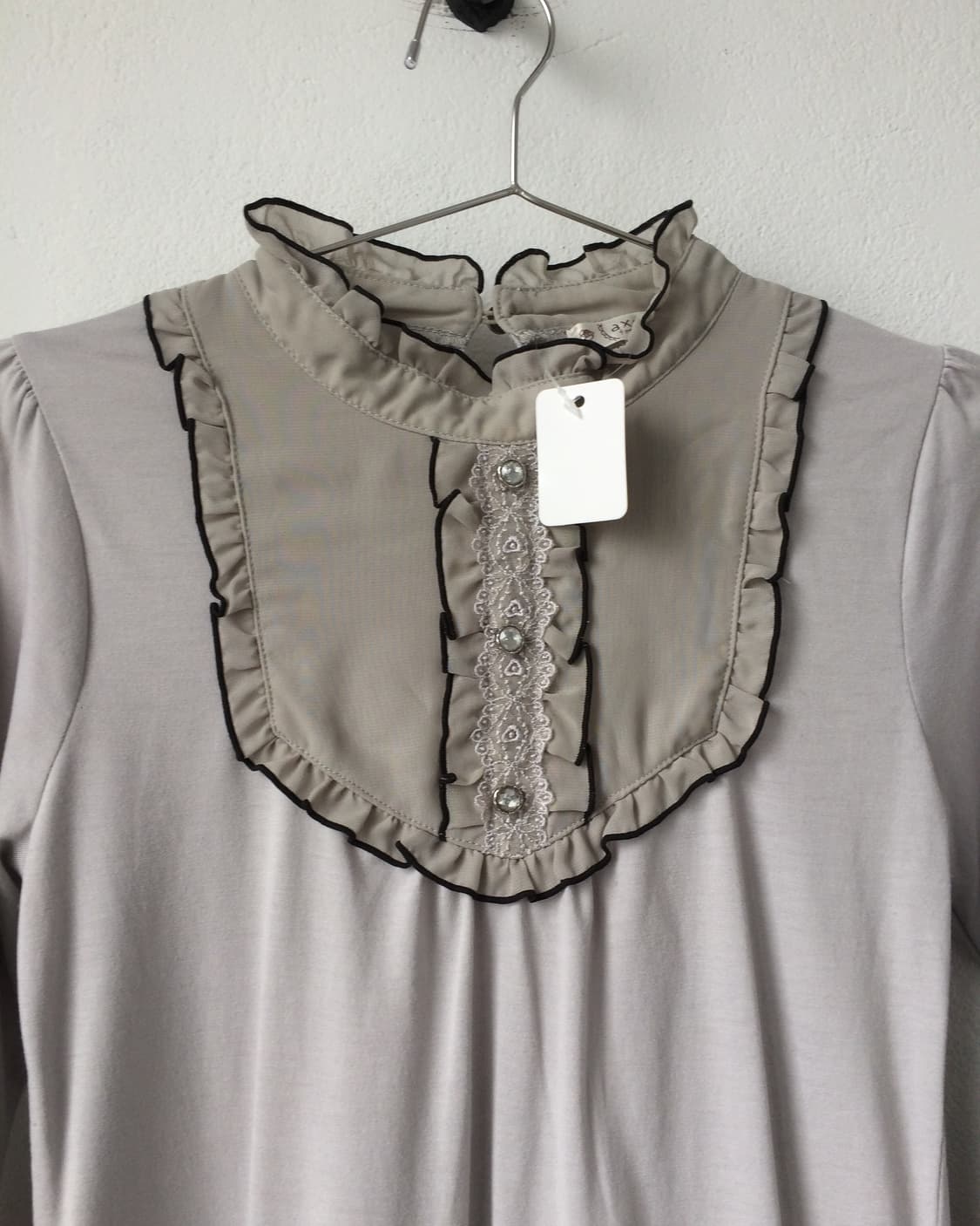 Frill trimming high neck sleeve 상품이미지4