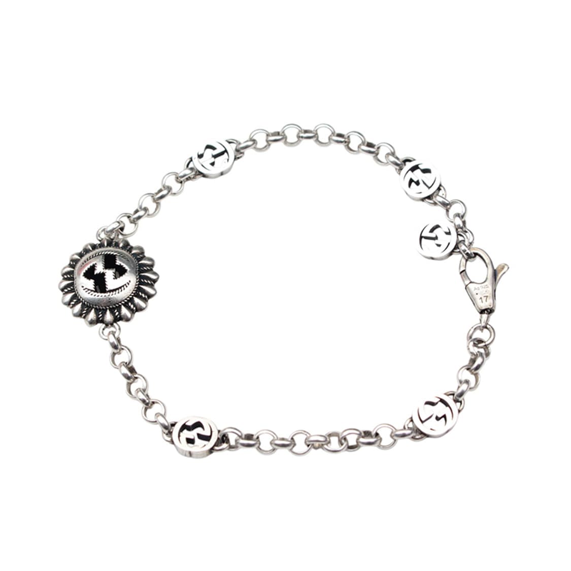 구찌 925 실버 GG 로고 참 팔찌 상품이미지2