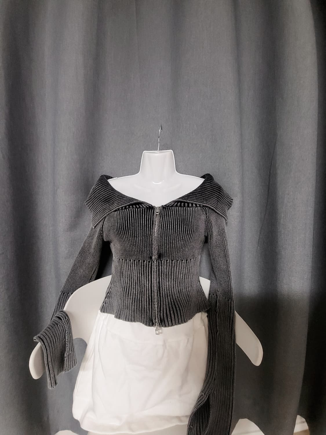 y2k오픈숄더 투웨이후드집업 상품이미지1