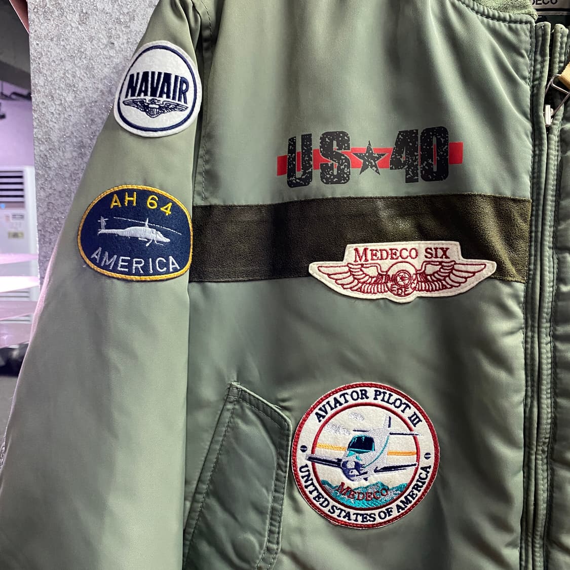 메데코 밀리터리 멀티 패치 MA-1 항공 점퍼 자켓 B3894 상품이미지3