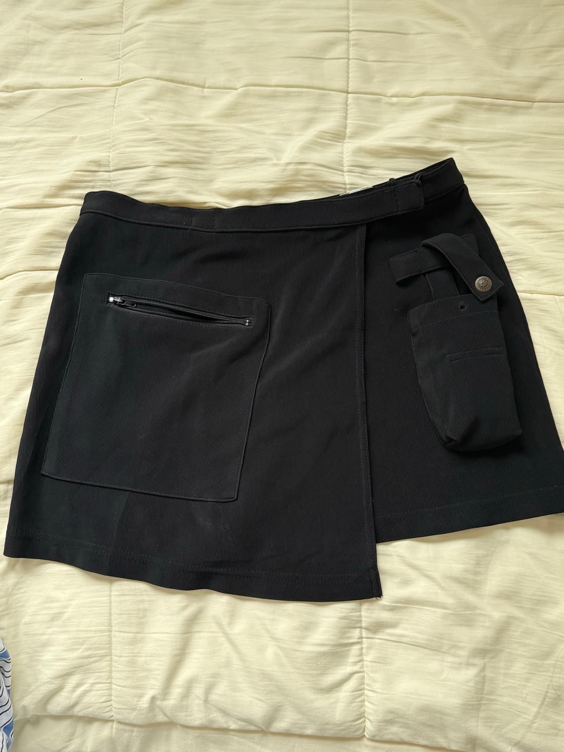 빈티지 랩 스커트 블랙 상품이미지1