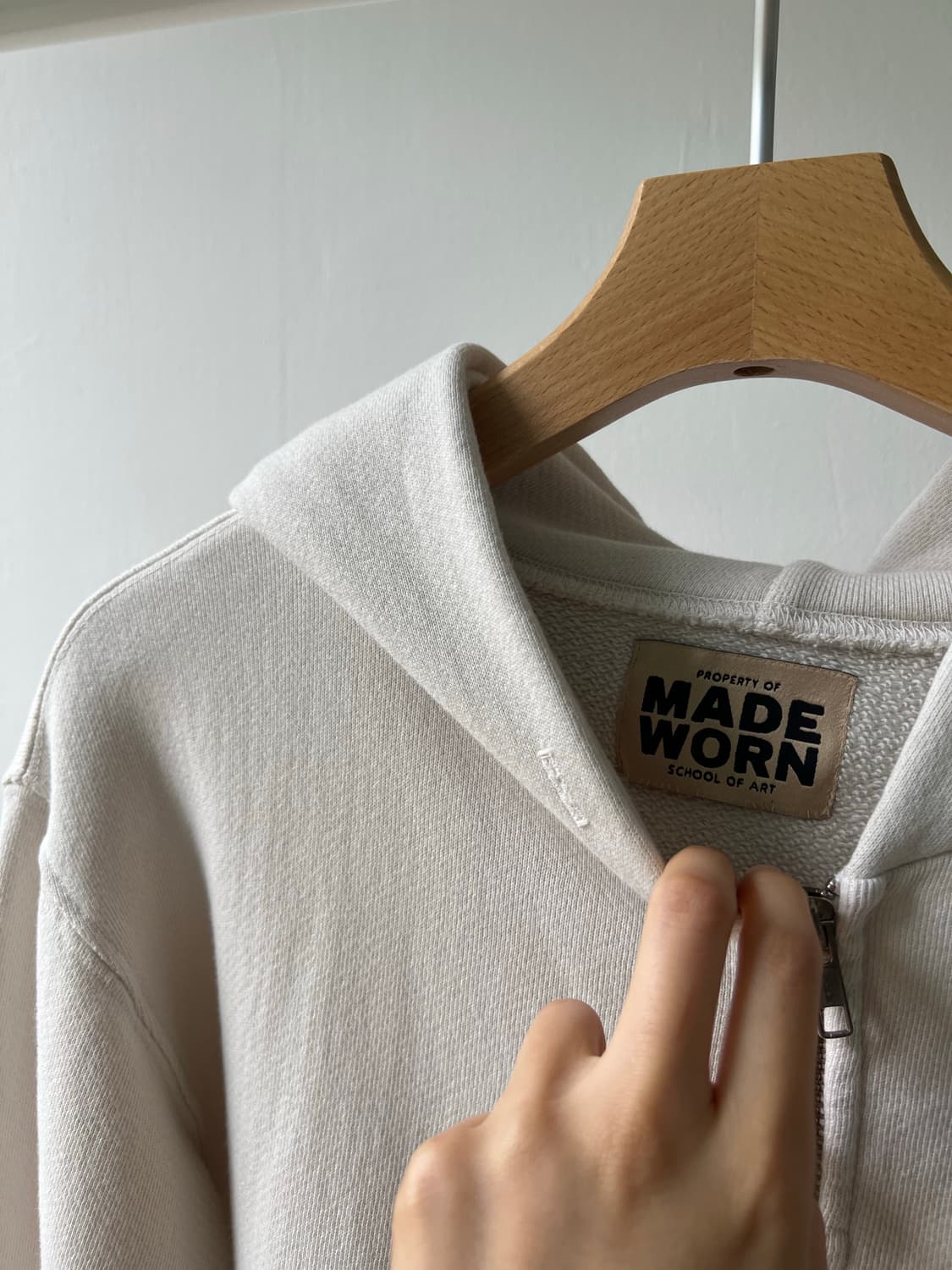 에크루 madeworn 메이드원 후드 집업  상품이미지6