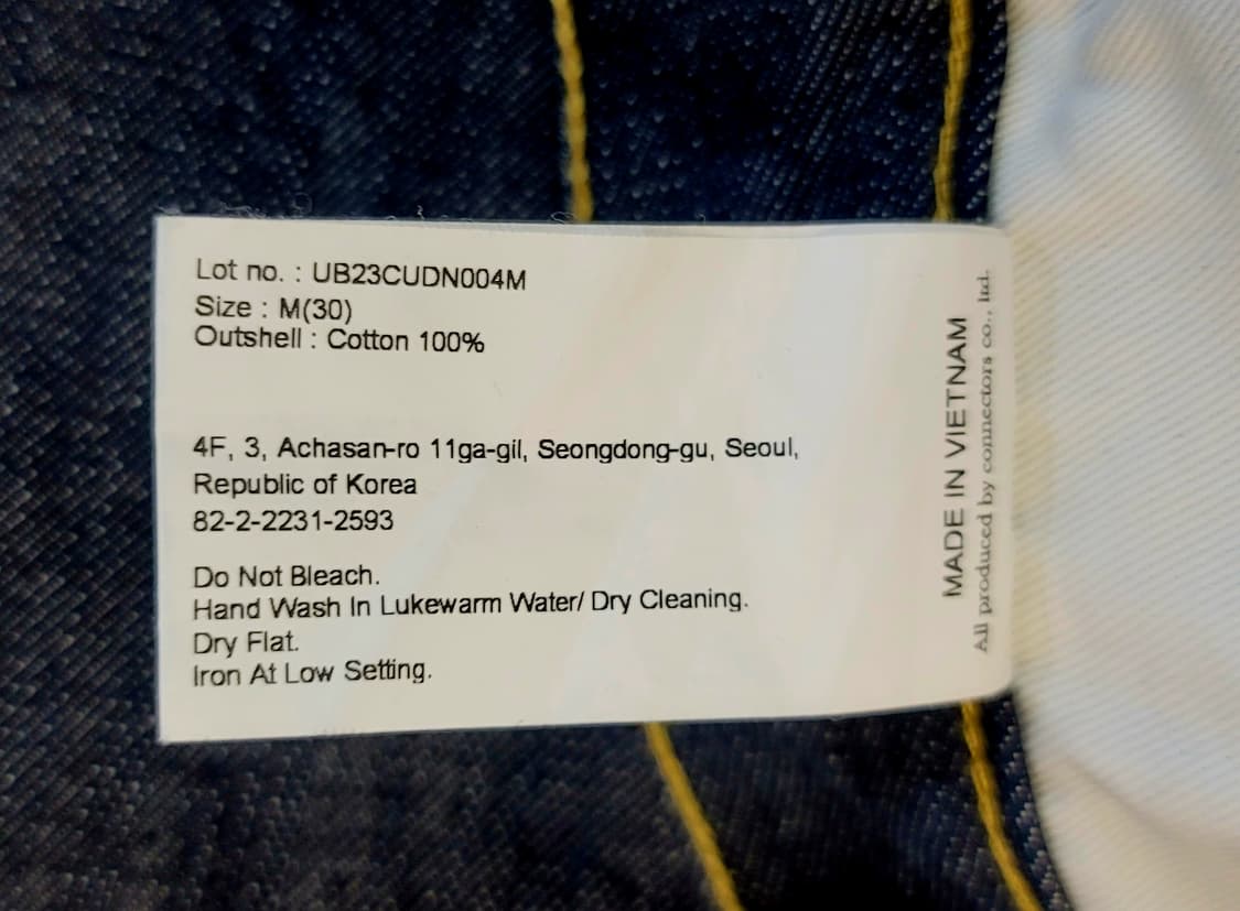 유니폼브릿지 생지데님 레귤러핏 데님팬츠(청바지) 판매 상품이미지8