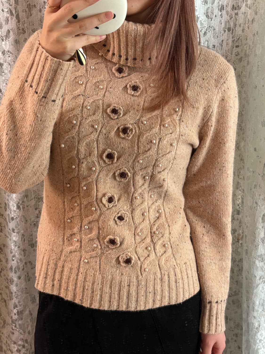 오트밀 플라워 폴라니트 상품이미지4