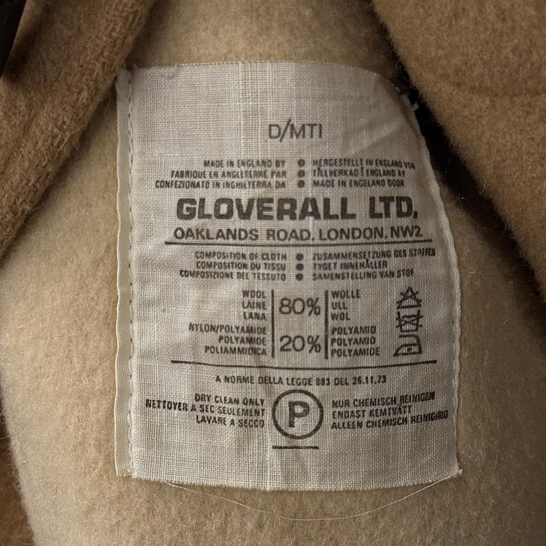 80s Gloverall 글로버올 더플코트 떡볶이 코트 XL 상품이미지7