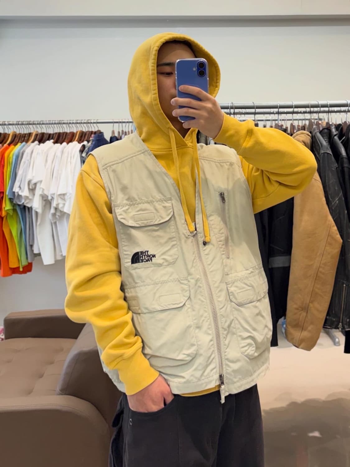 노스페이스 나일론 피싱 베스트 베이지 상품이미지8