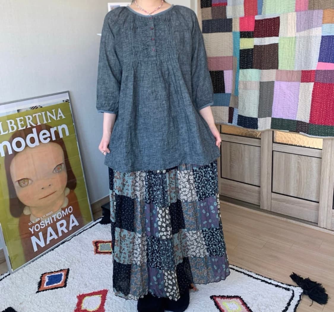 빈티지 패치워크 스커트 상품이미지1